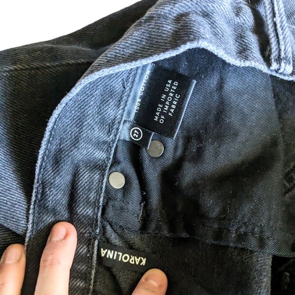 GRLFRND Karolina Black High Rise Straight Crop Ripped Jeans in Wild Thing - 27 - Picture 10 of 11